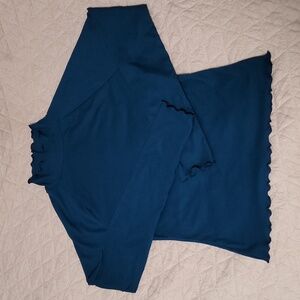 Cyan long sleeve SO large ribbed turtle neck BRAND NEW (no tags)